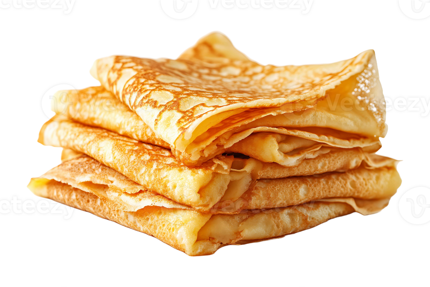 Stack of crepes isolated on transparent background. png