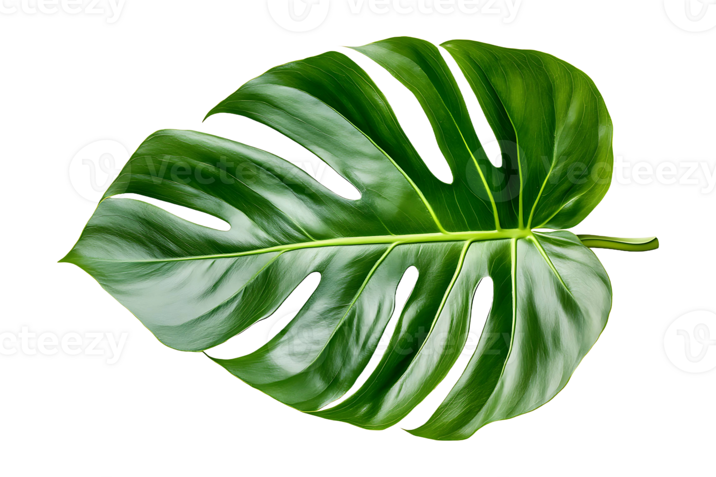 Monstera deliciosa leaf isolated on transparent background. png