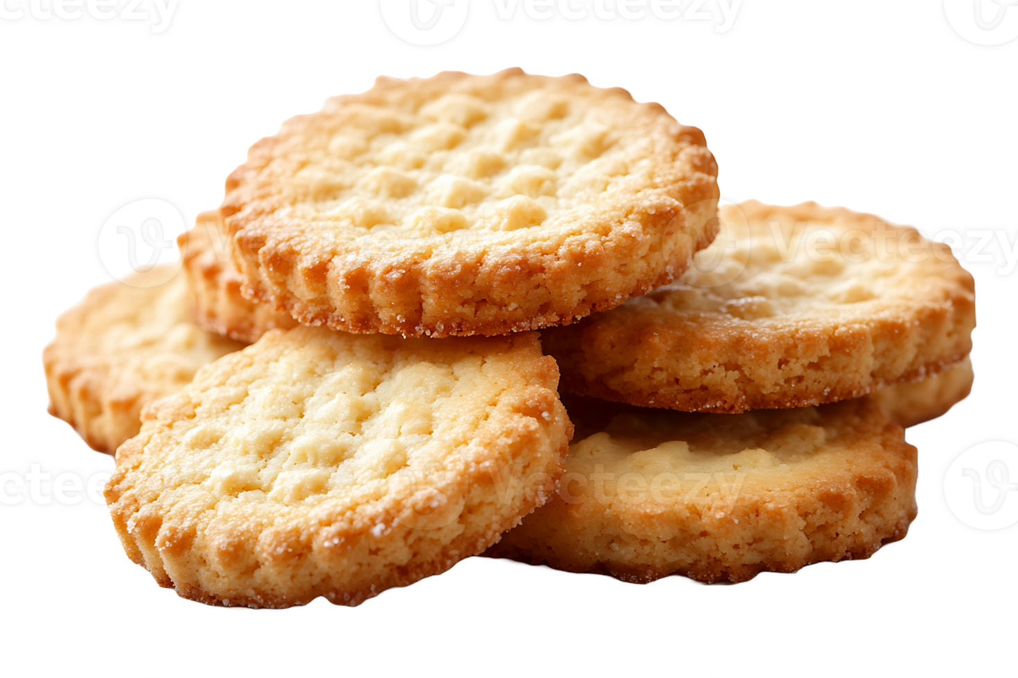 Plain butter cookies isolated on transparent background. png