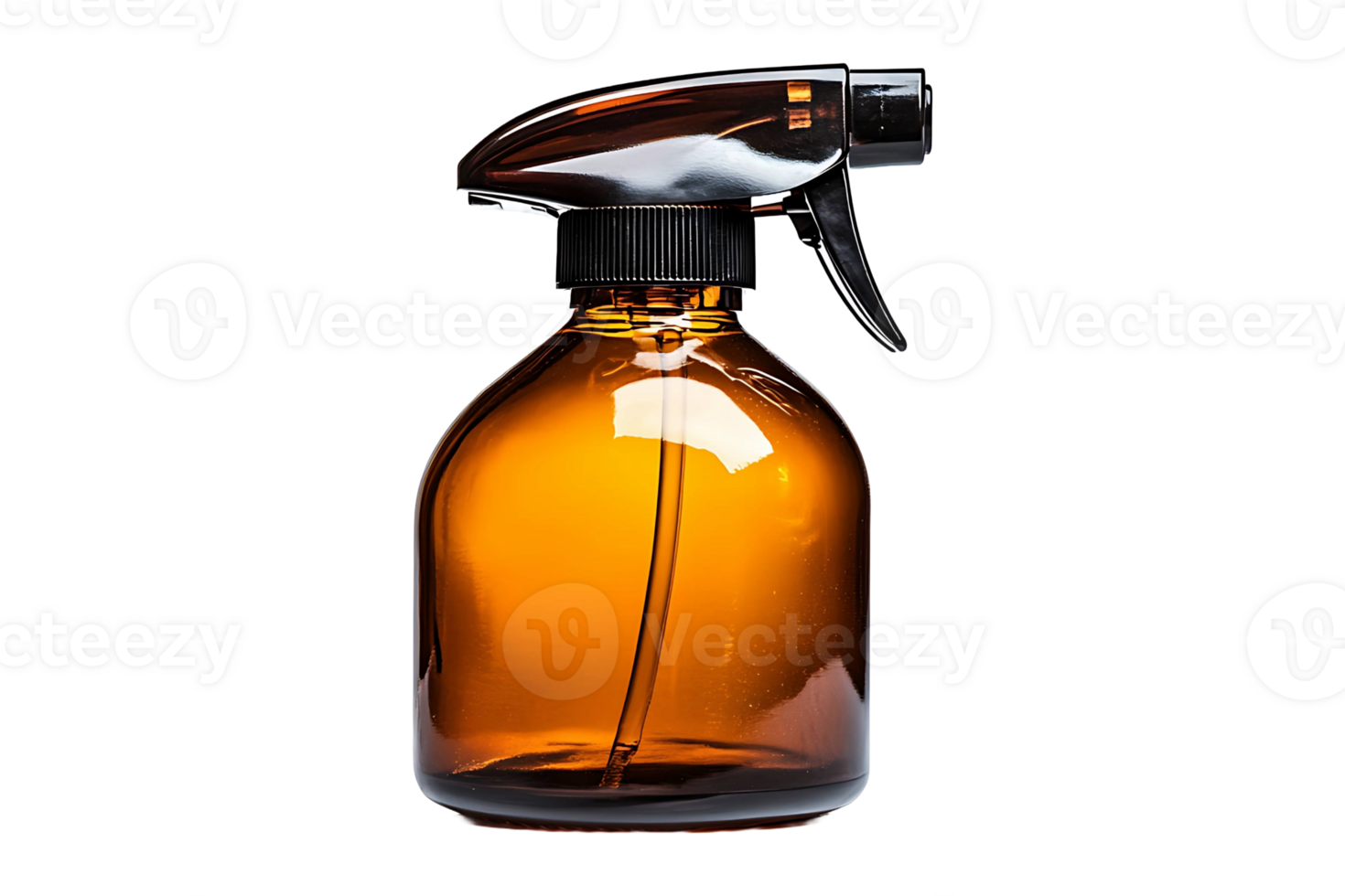 Single brown spray bottle isolated on transparent background. png