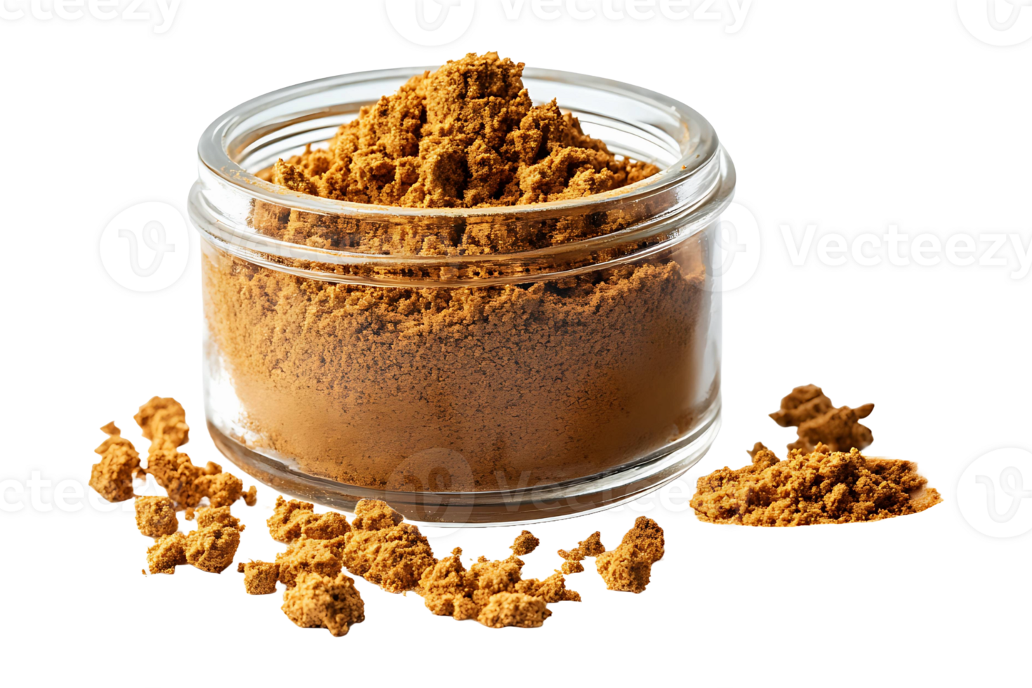 Spice powder in a glass jar isolated on transparent background. png