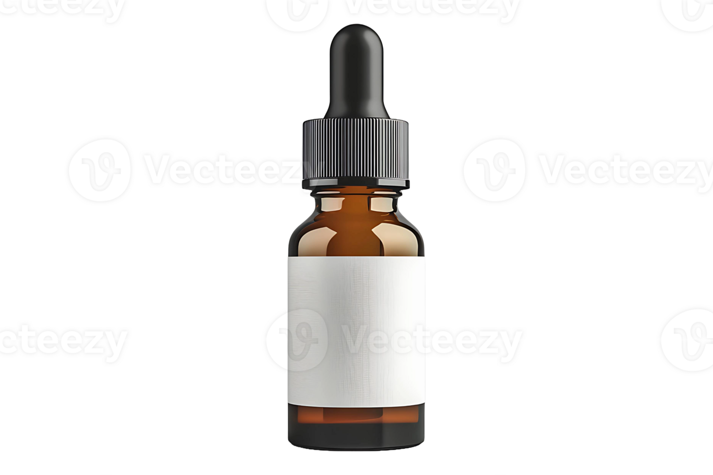 Small dropper bottle with label isolated on transparent background. png