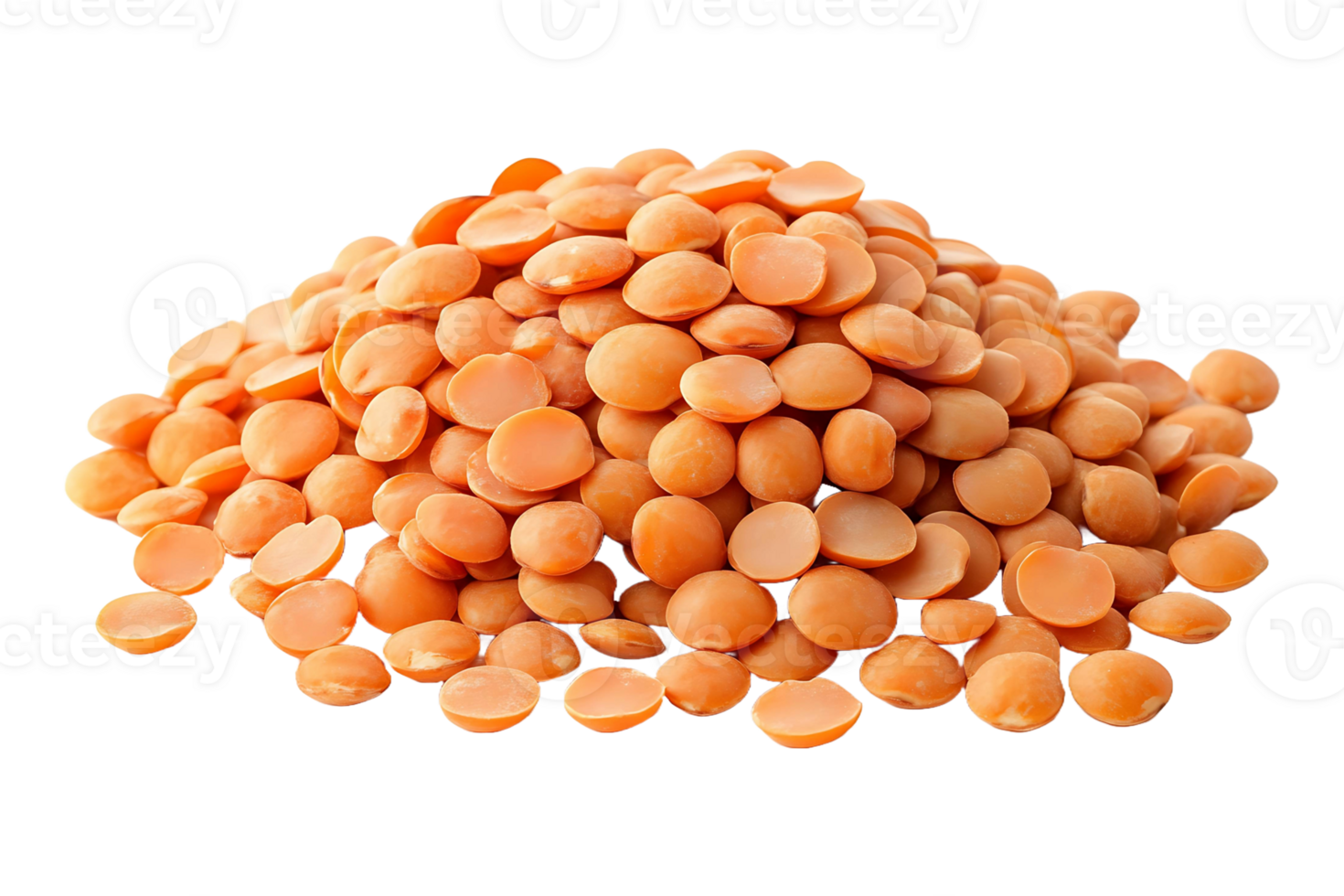 Nutritious lentils isolated on transparent background. png