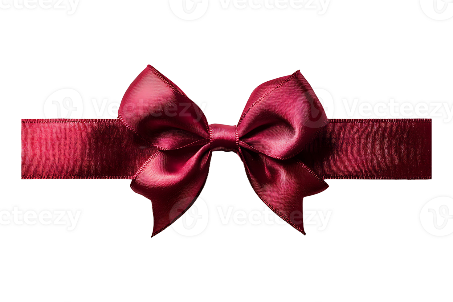 Red ribbon and bow isolated on transparent background png