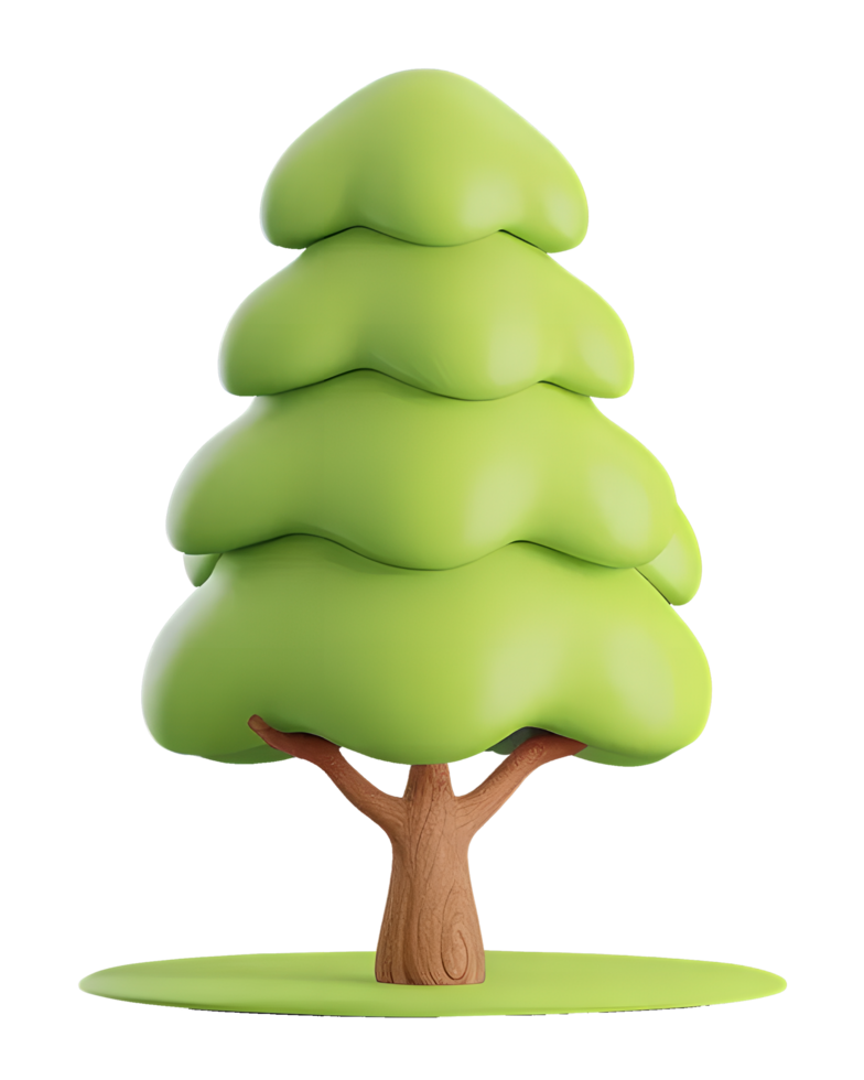 3D Illustration of a green tree png