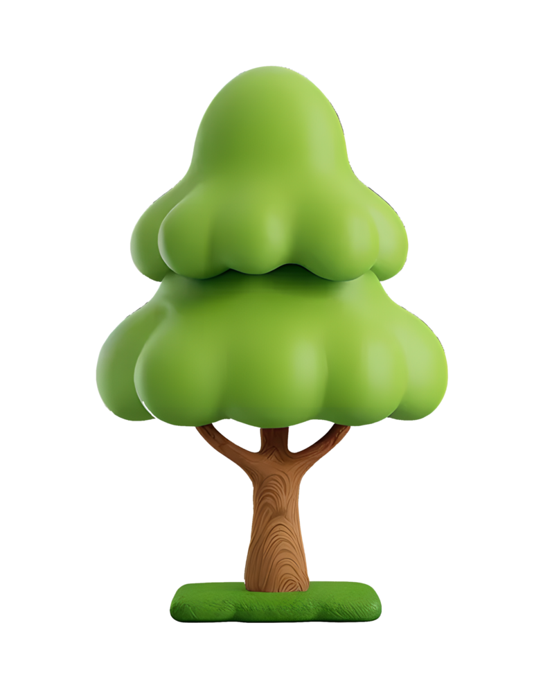 3D Illustration cartoonized tree png