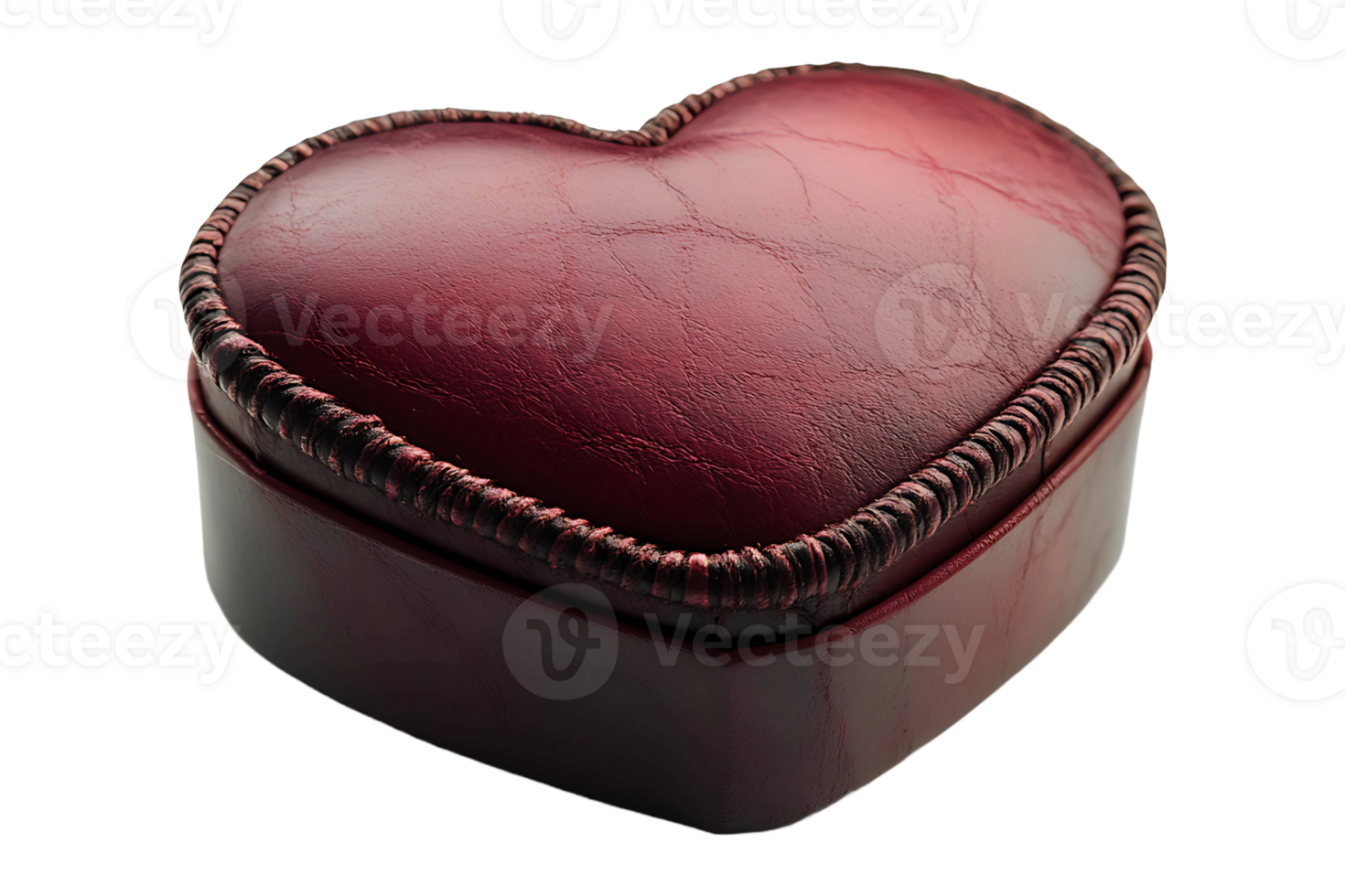 Heart-shaped red ring box isolated on transparent background. png