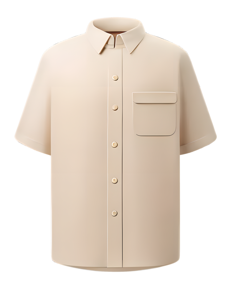 3D illustration of a neutral colored polo shirt png