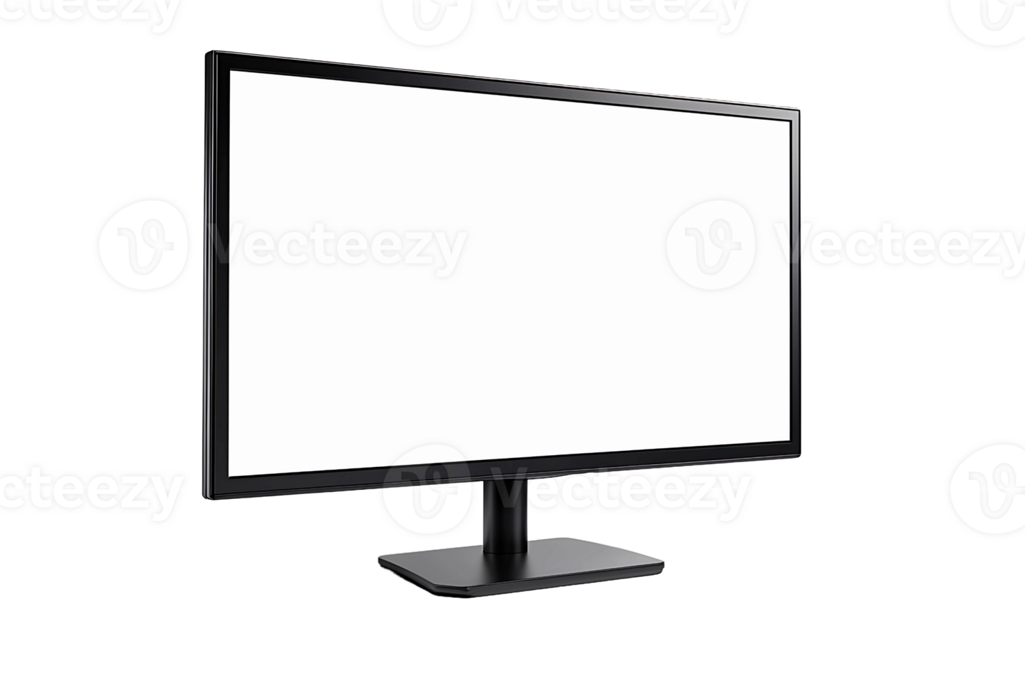 Monitor display screen with empty frames isolated on transparent background. png