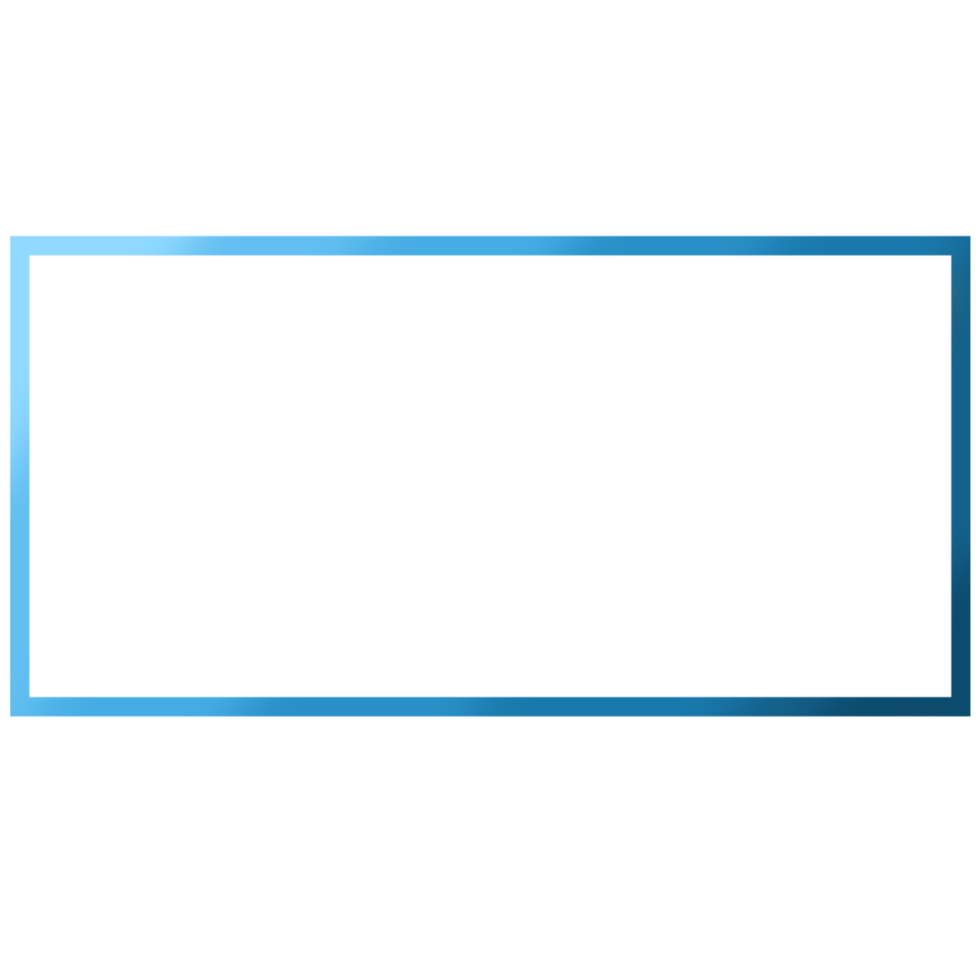 Blue rectangle frame on a transparent background png