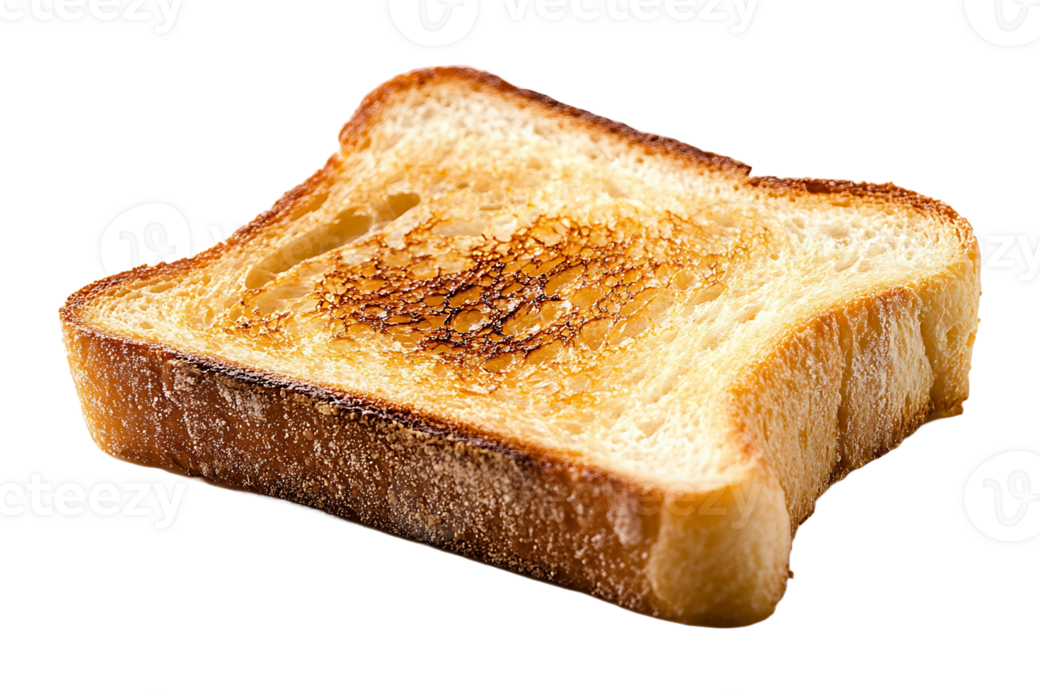 Lightly toasted bread slice isolated on transparent background. png