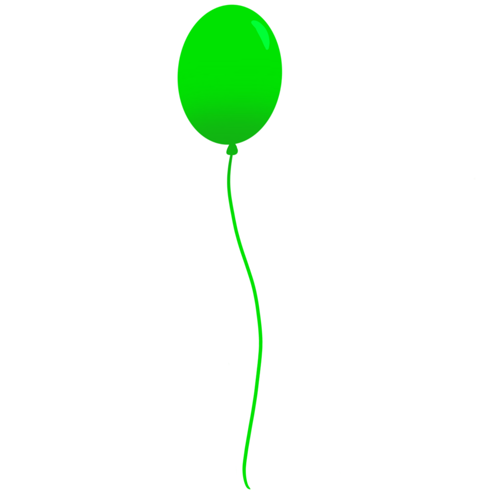 Green balloon with a string png
