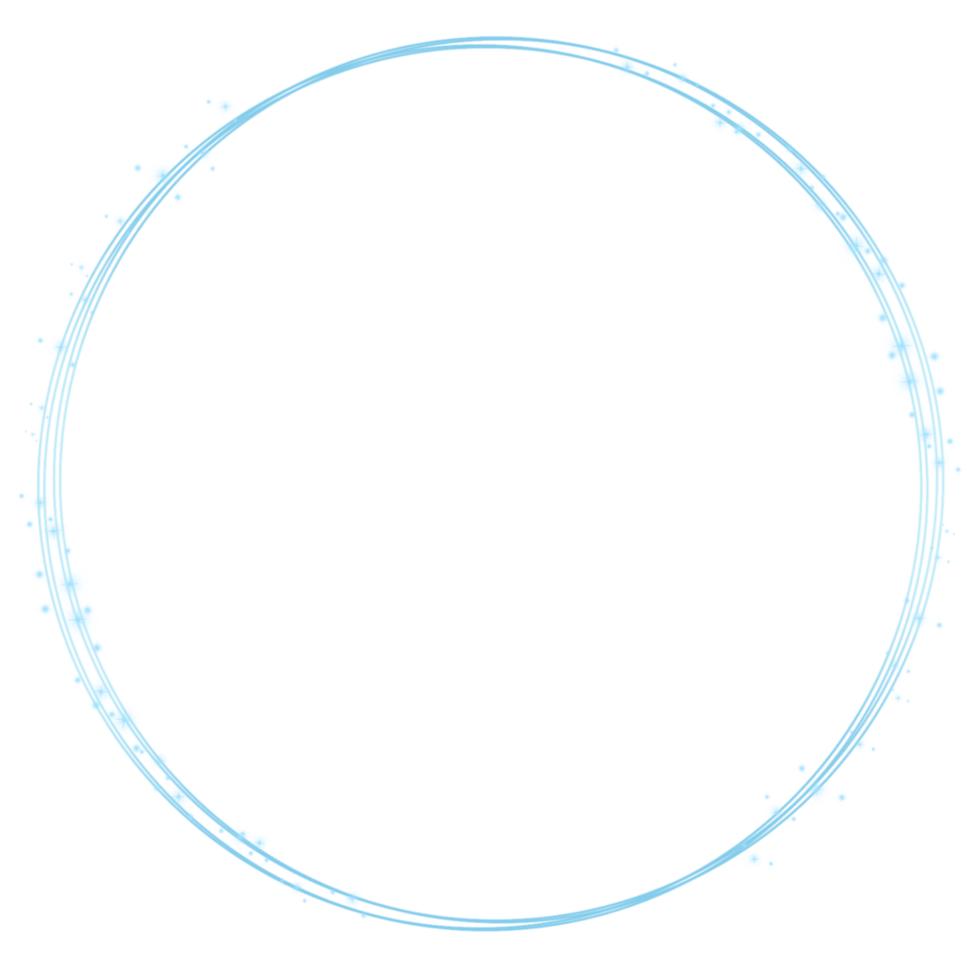 Light blue circle frame on a transparent background png