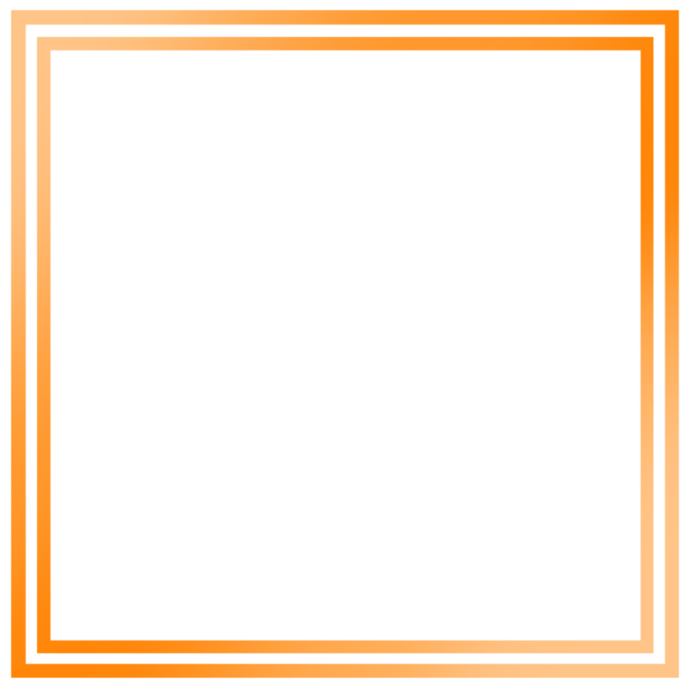 Orange square frame on a transparent background png