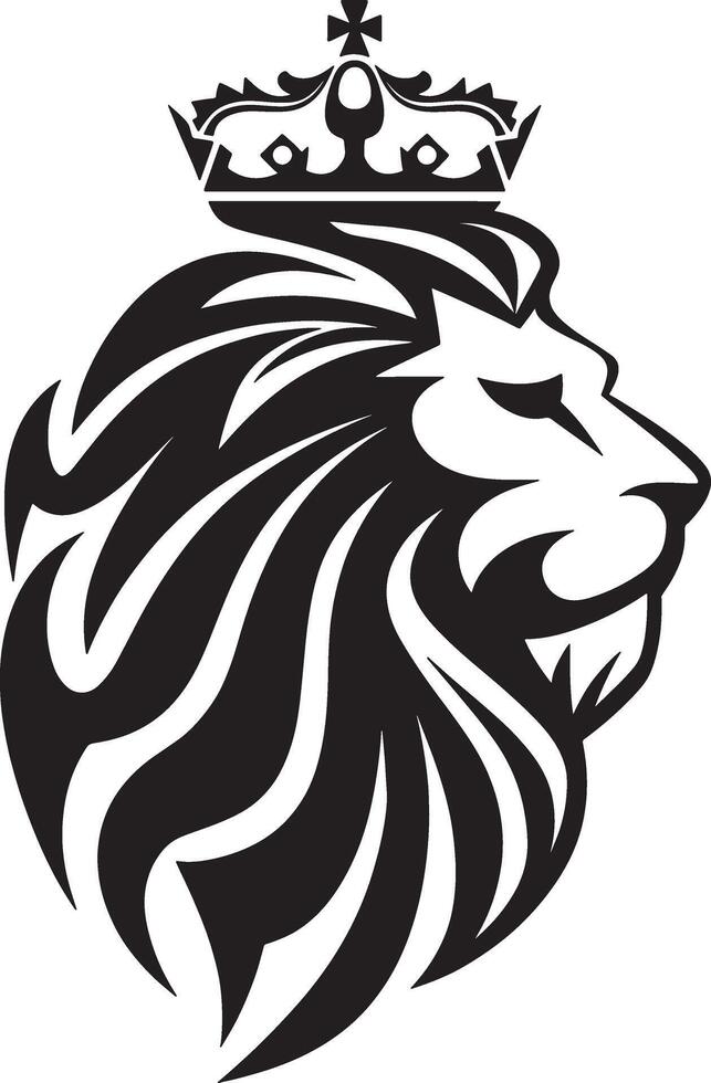 Fierce Focus Determined Lion Silhouette vector