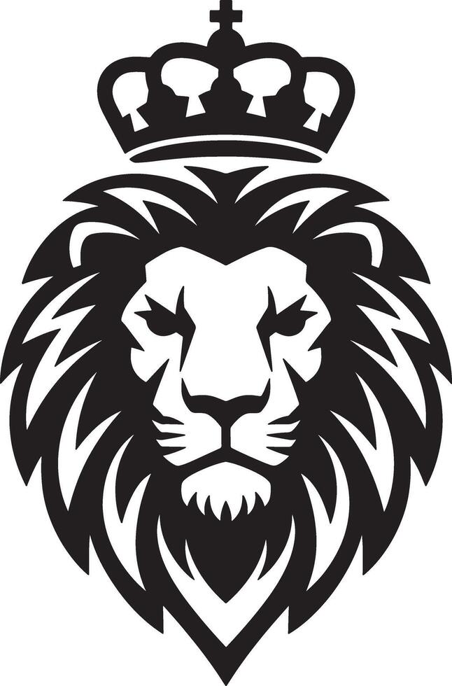The Watchful King Alert Lion Head vector