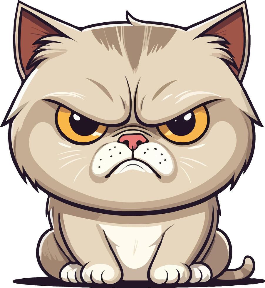 Angry cat illustration vector