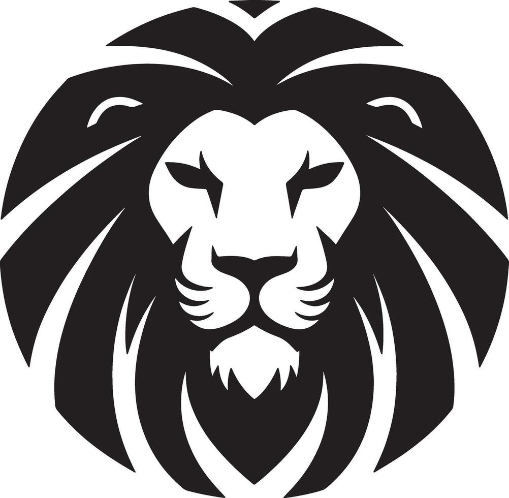 Regal Serenity Tranquil Lion Face vector