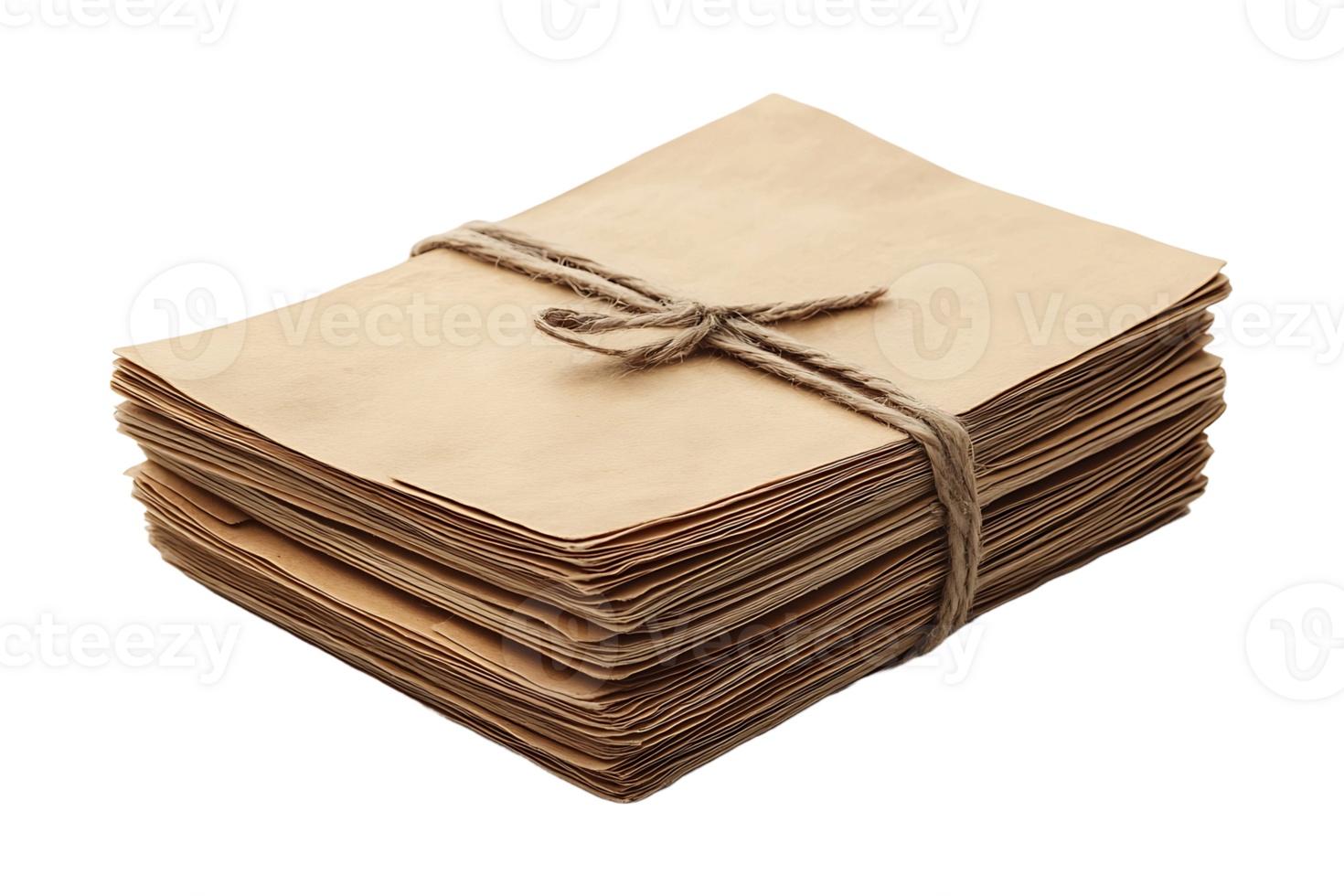 A stack of brown paper with a rope tied to it png