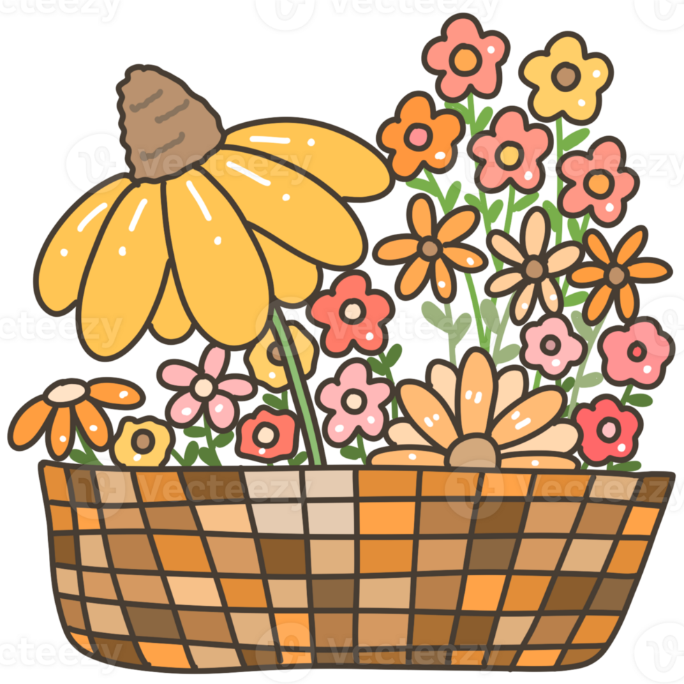 beautiful flower basket png