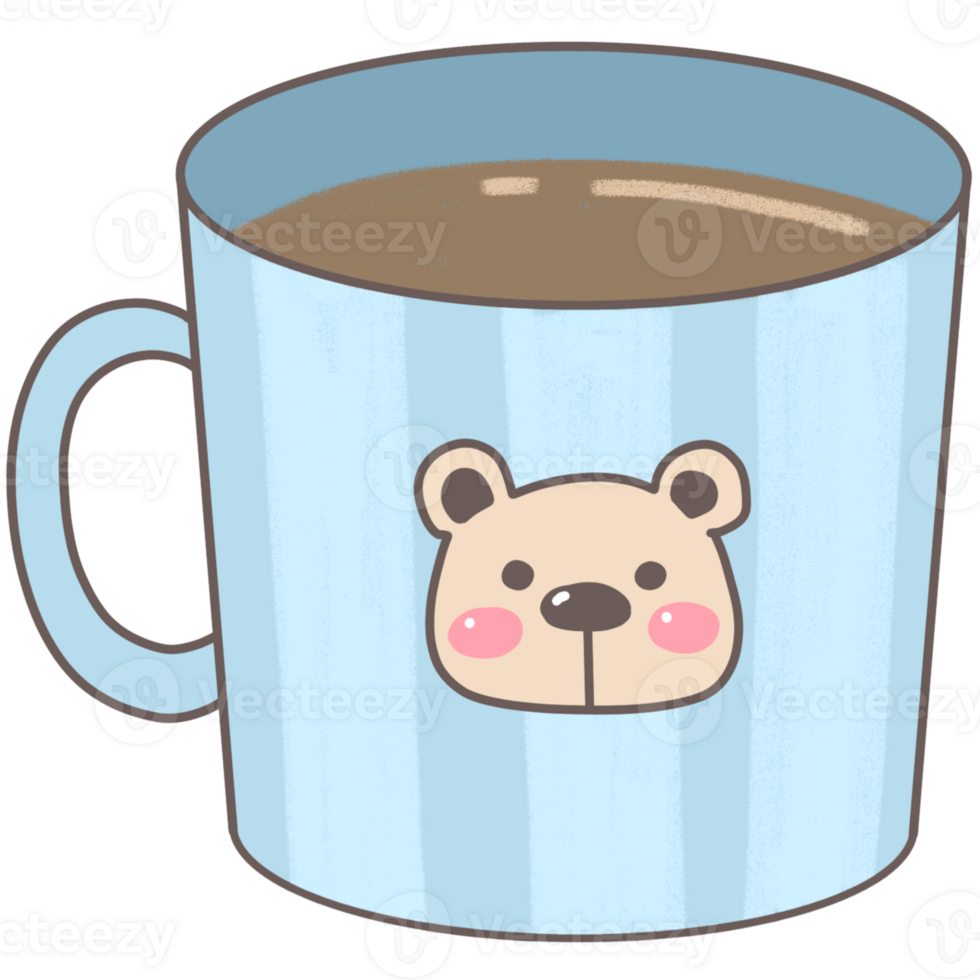 blue stripe bear mug png
