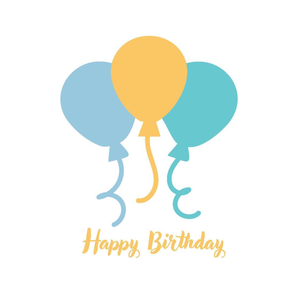 Happy Birthday text design with birthday icon vector