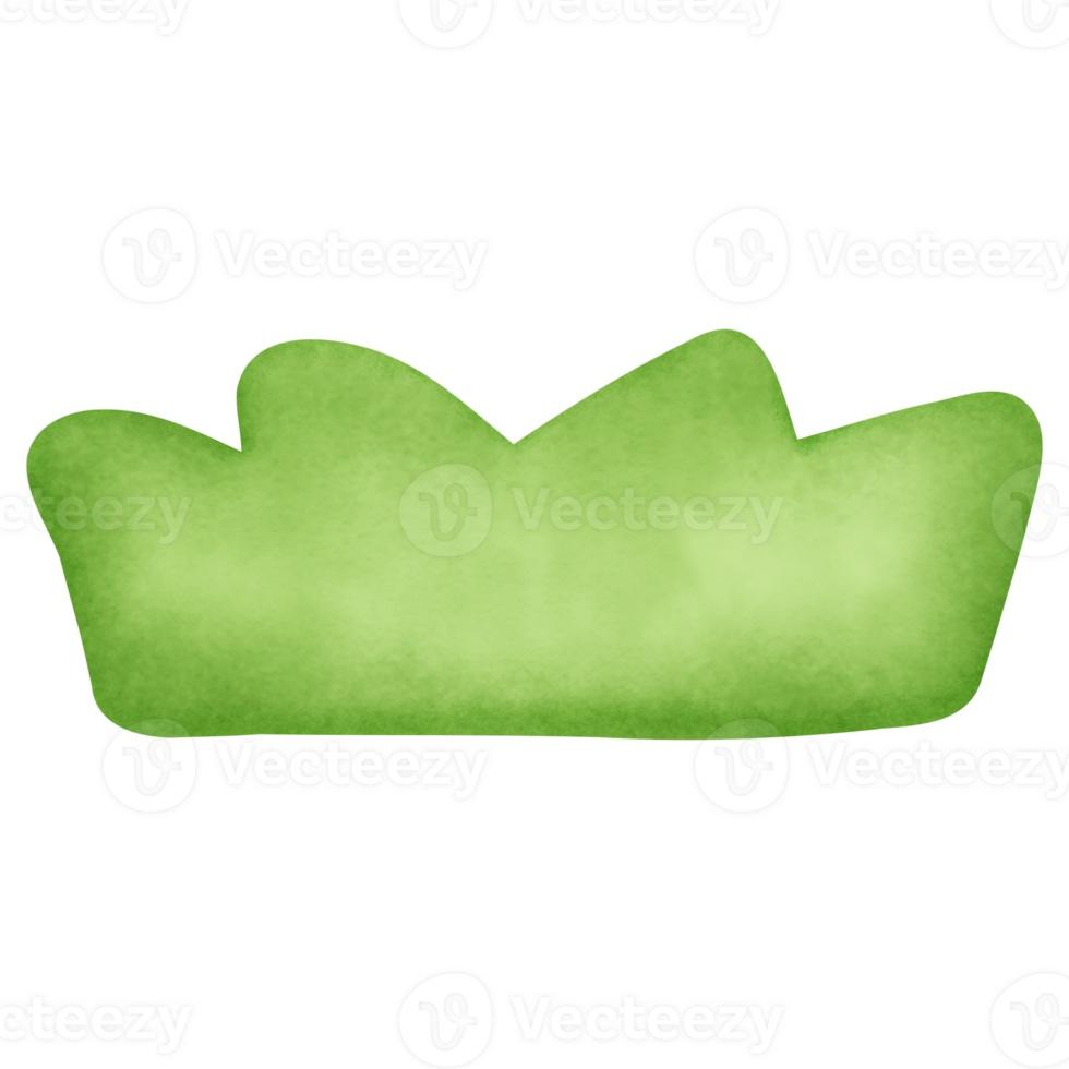 A green bush with leaves and a green cloud in the sky png