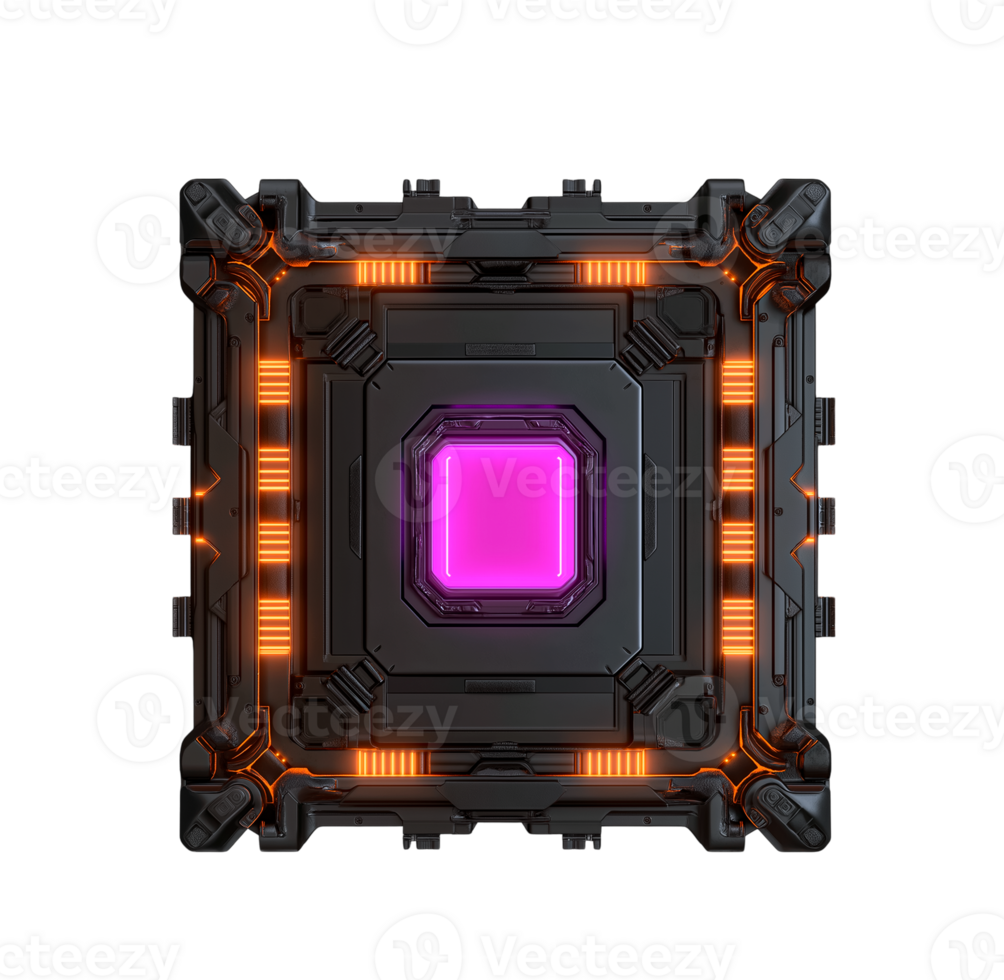 A square shaped object with a purple light png