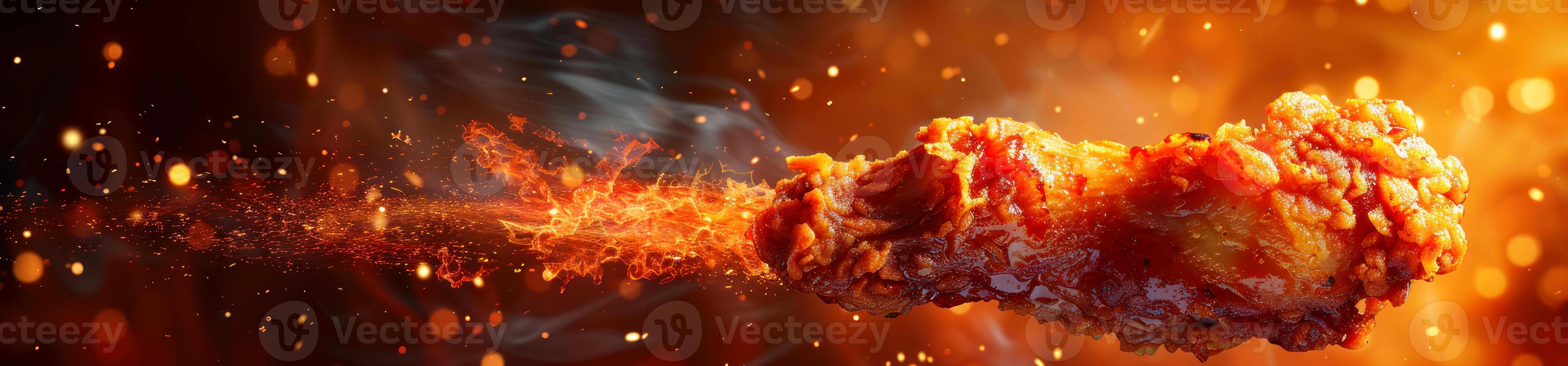Panorama photo of a chicken wings