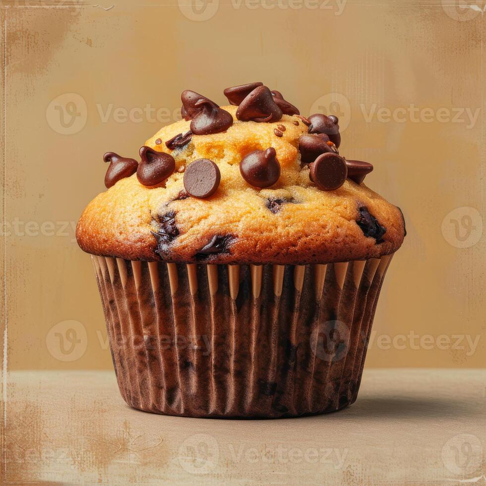 Photo of a cupcake with solid colors in background