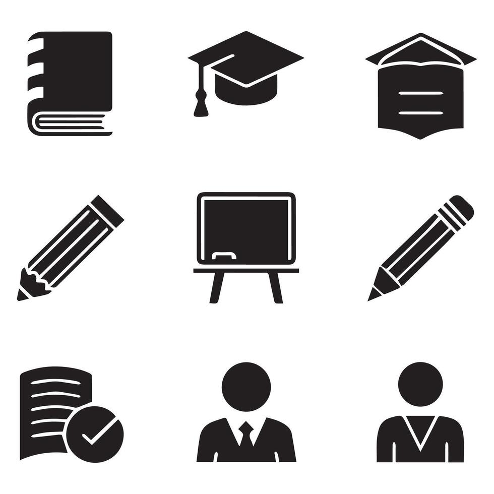 Education icon set vector