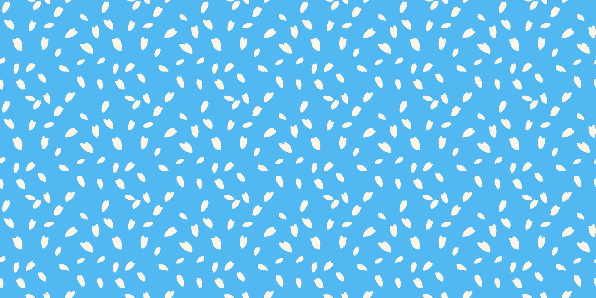 Plain polka dots, drops, spots seamless pattern. Creative tiny random dots, snowflakes, circles print on a blue background. hand drawn sketch. Contemporary minimalist ornament vector