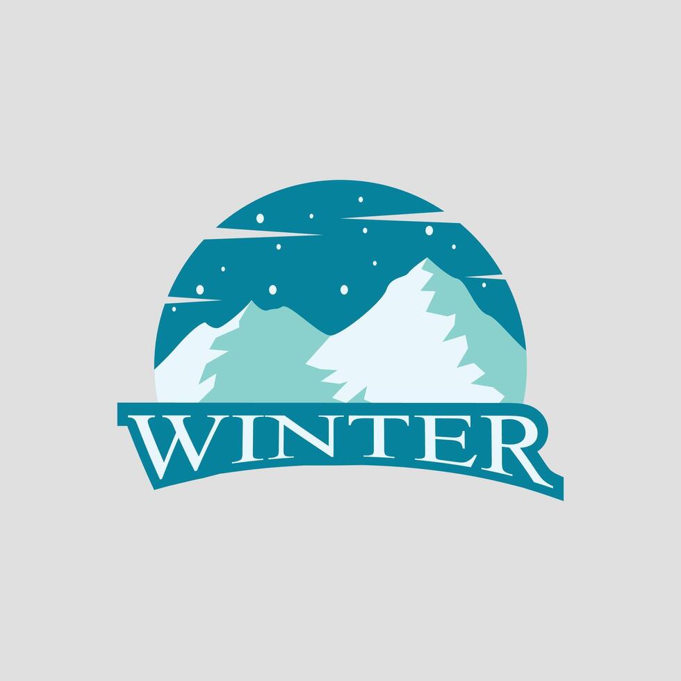vintage winter logo art graphic design icon template simple minimalist illustration vector