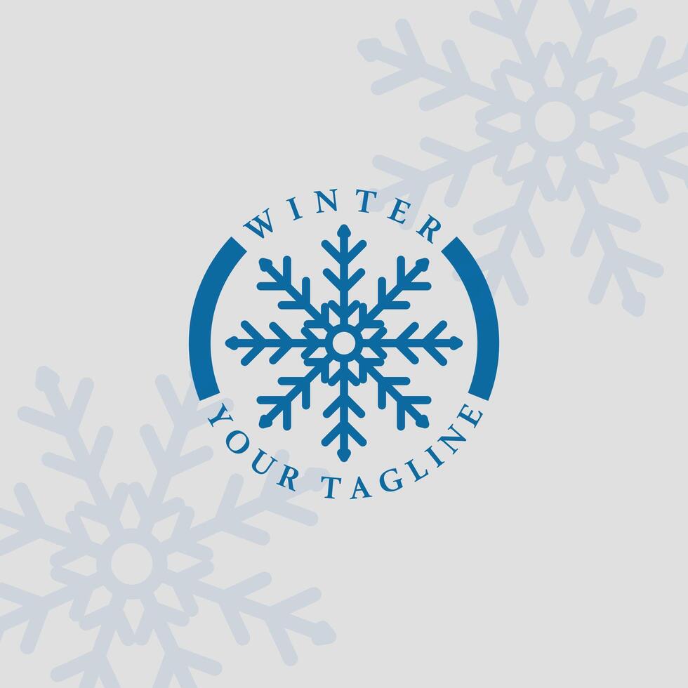 winter logo line art simple minimalist illustration template icon design vector