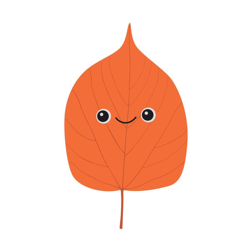 Cute leaf with smiling face vector