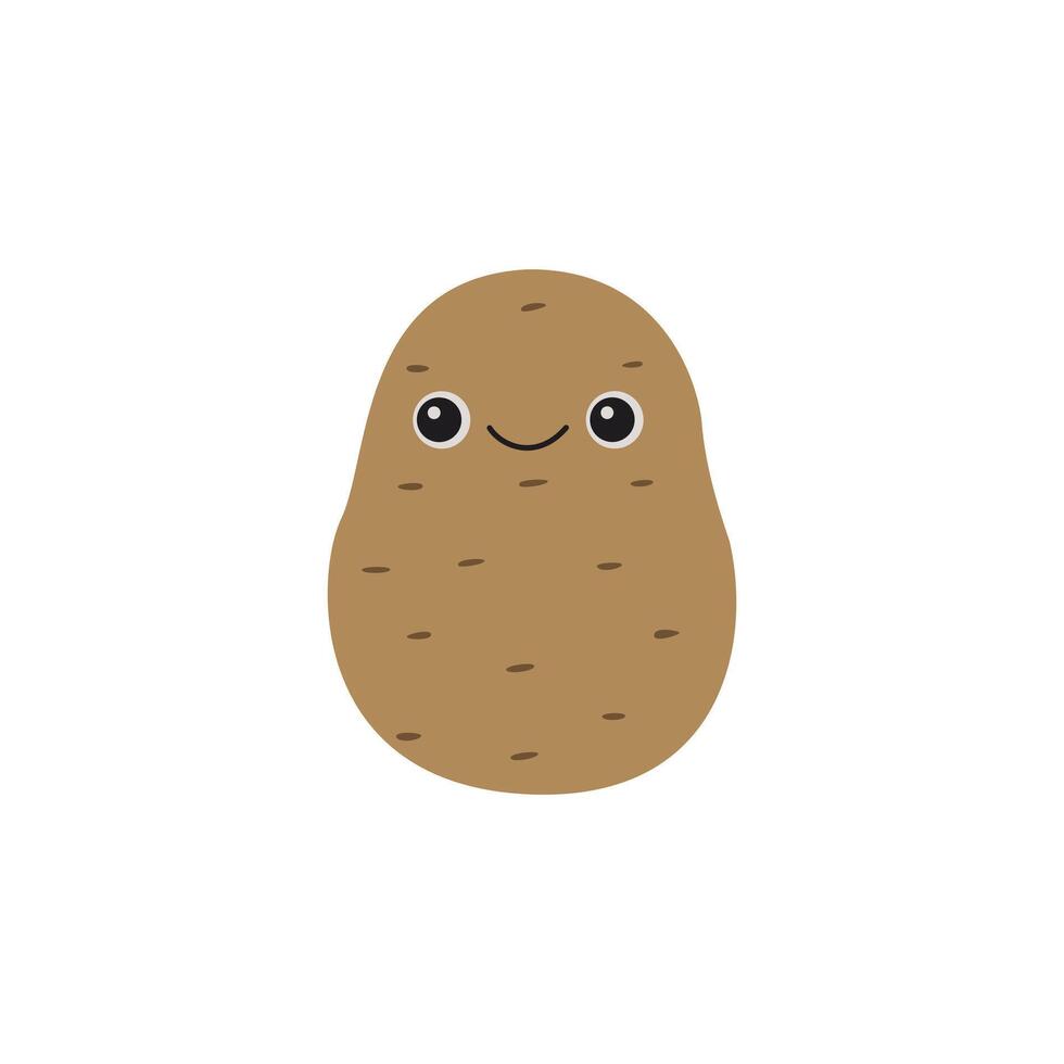 Cute potato with smiling face vector