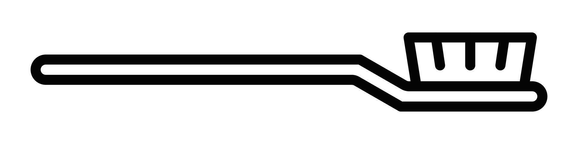 Black outline icon of a toothbrush. Represents dental care, hygiene, or cleaning products. Editable stroke. vector