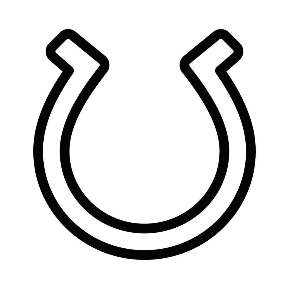 Horseshoe icon in black outline, symbolizing luck, fortune, and protection, designed in a clean, minimalistic style. Editable stroke. vector