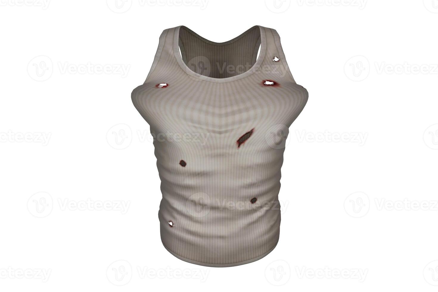 3d rendering white t-shirt with wounds photo