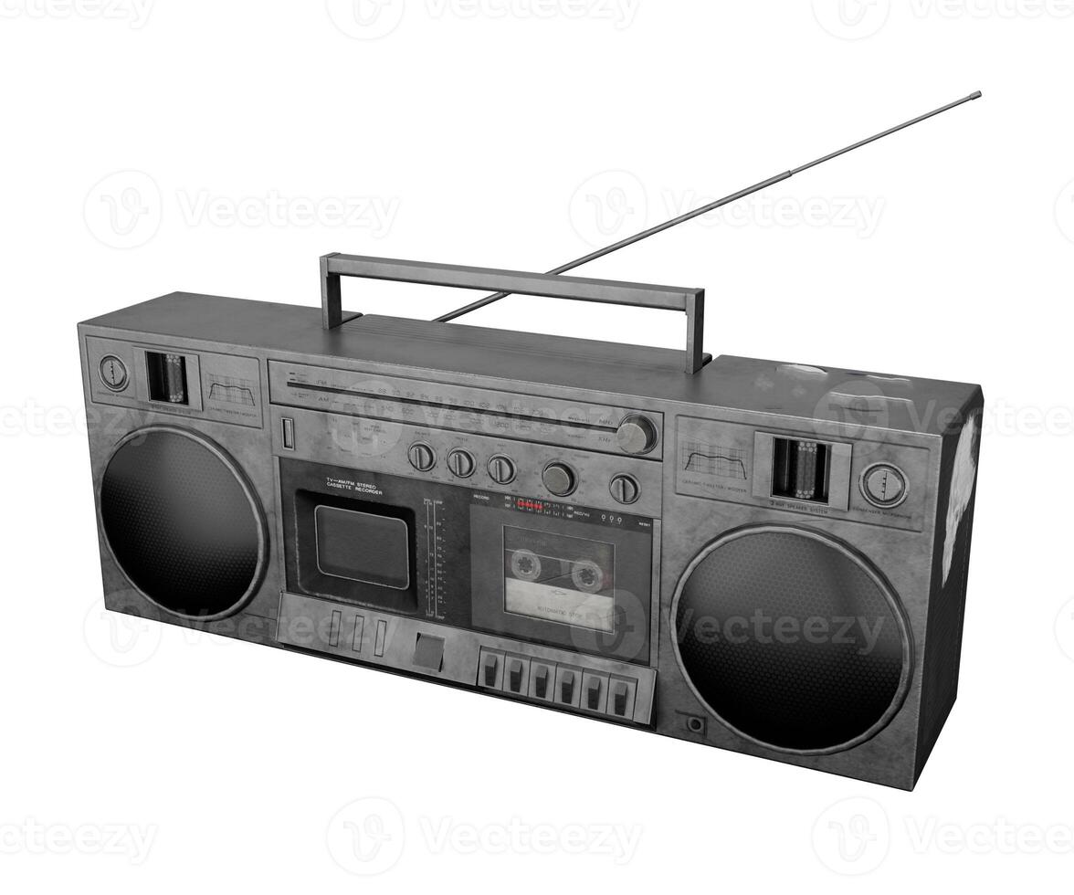 3d rendering old radio cassette recorder photo
