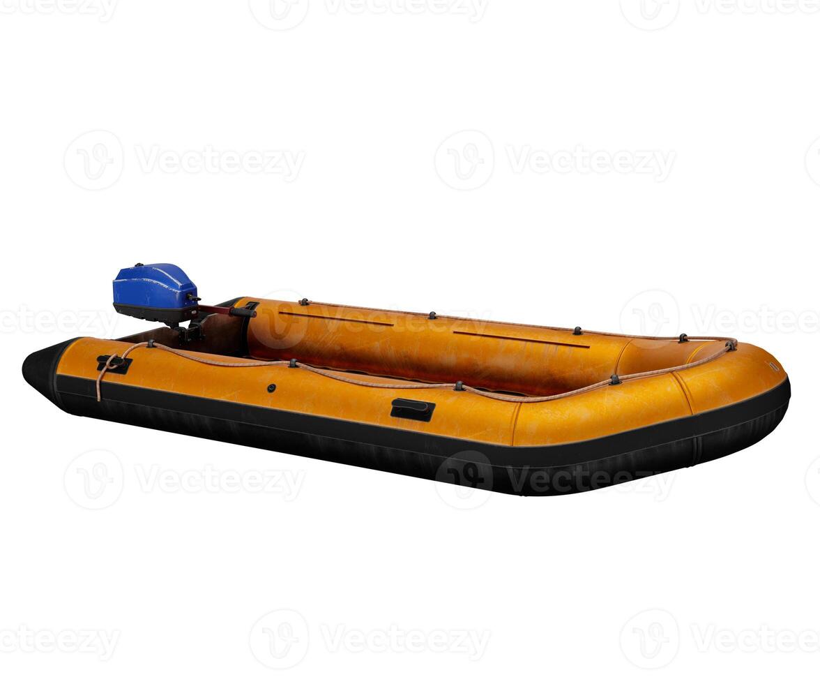 3d rendering motorized inflatable boat photo