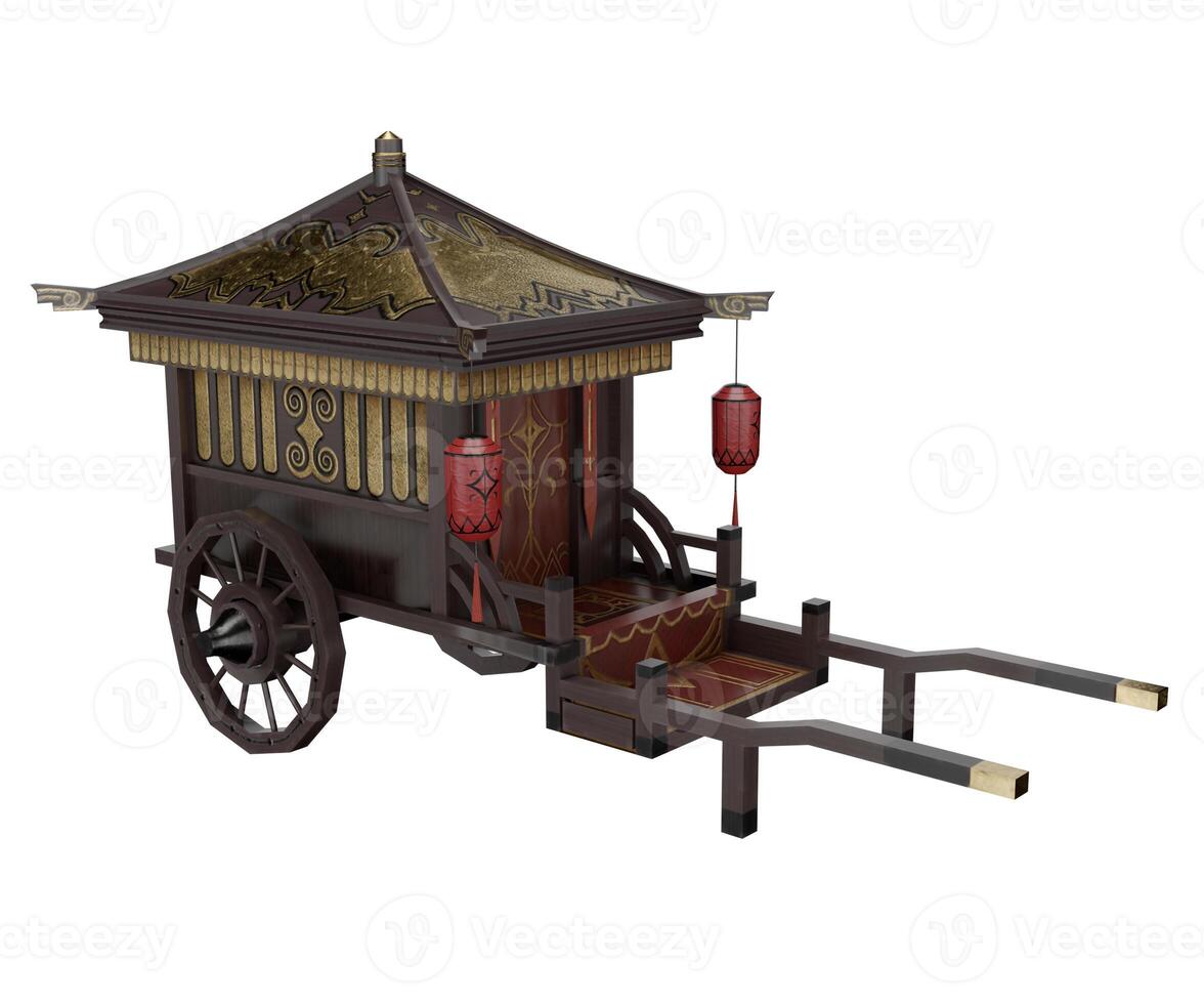 3d rendering traditional chinese carriage photo