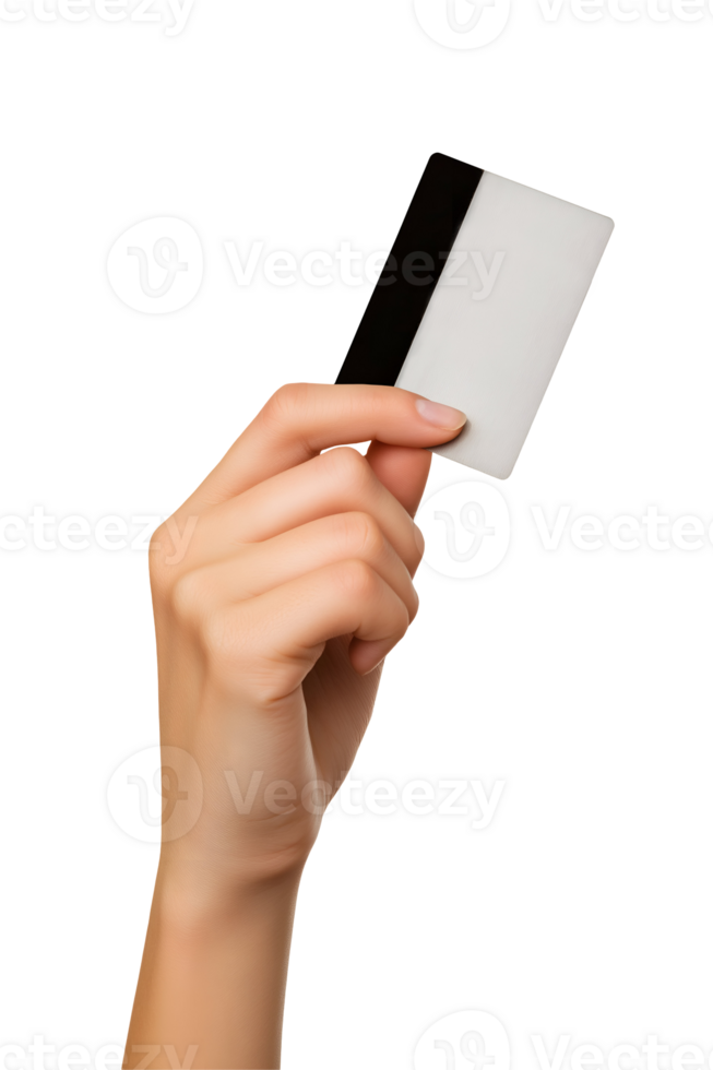 cropped view of a hand holding a credit card on isolated background, perfect for payment and financial concepts png