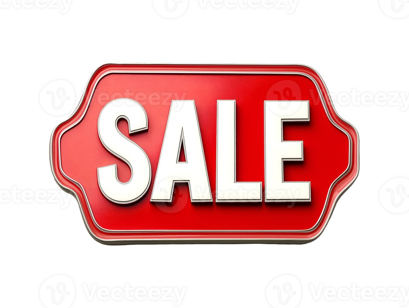 bold red sale label with large white text on isolated background, featuring retro design for retail and promotional use png
