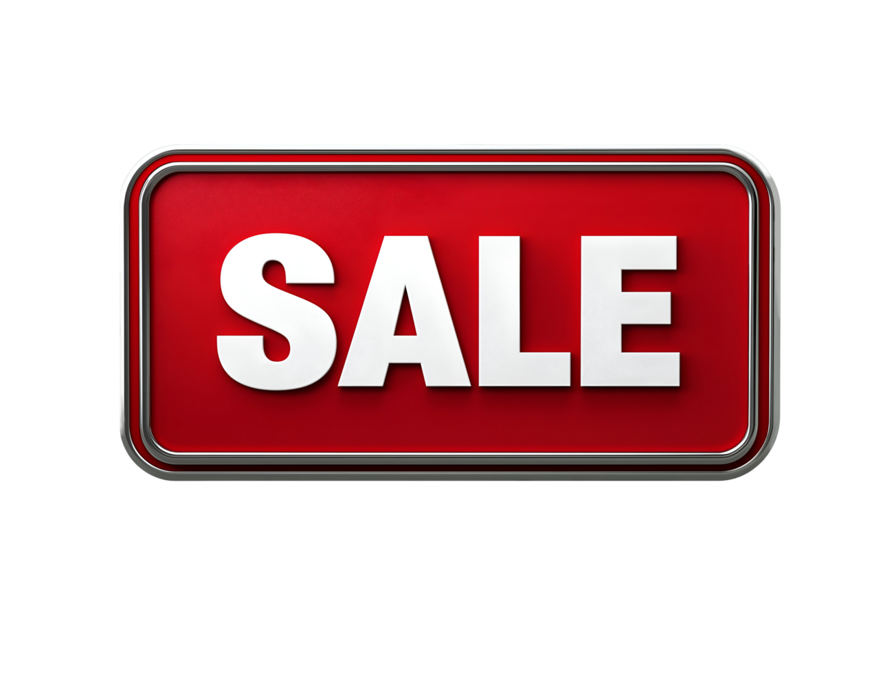 bold red sale label with large white text on isolated background, clean design for retail promotions and advertising png