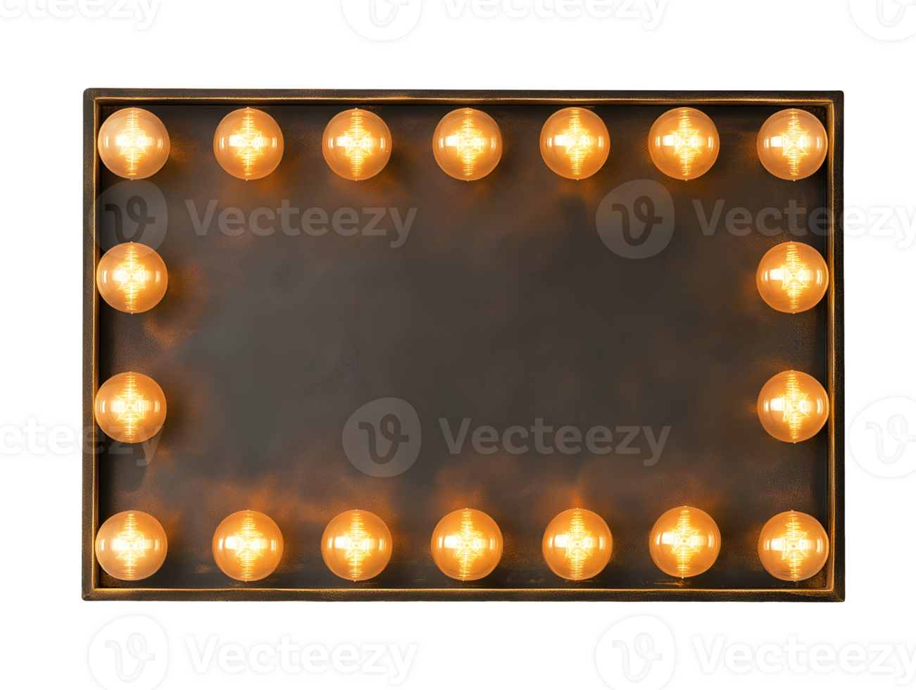 retro billboard with electric light bulbs surrounding the border on isolated background perfect for halloween events, party posters, and vintage signage png
