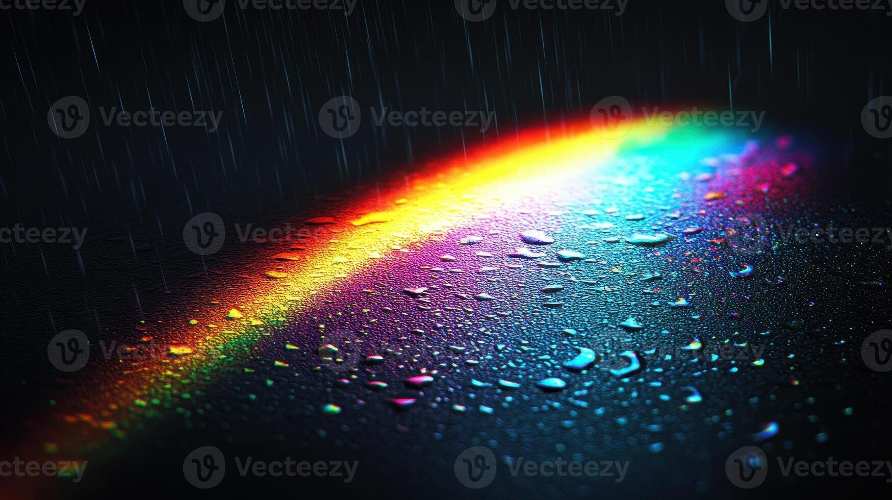 Spectrum of Hope, Rainbow Reflected in Rain Drops photo
