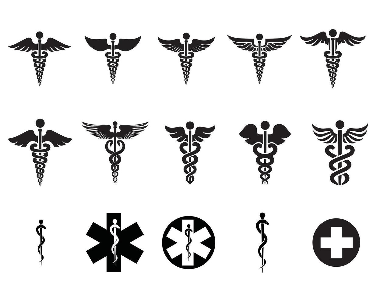 Collection of Medical ClipArt - Caduceus illustration vector