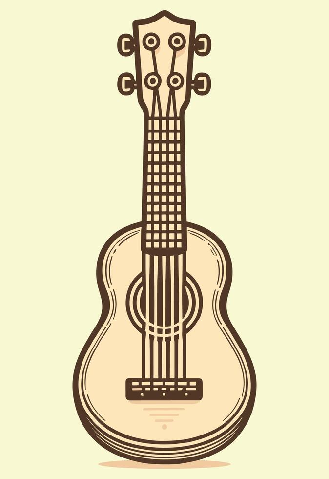 Minimalist Ukulele Illustration Ideal for Music Themed Projects and Hawaiian Vibes vector