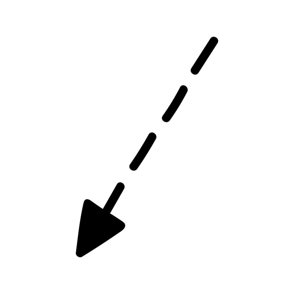 Doodle dotted line arrow down Illustration vector